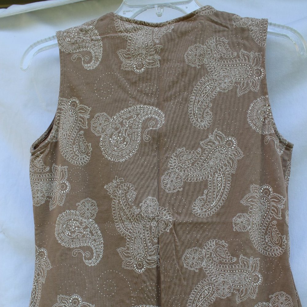 2 Croft & Barrow Cotton Tanks Black Tan Size S - Picture 3 of 15